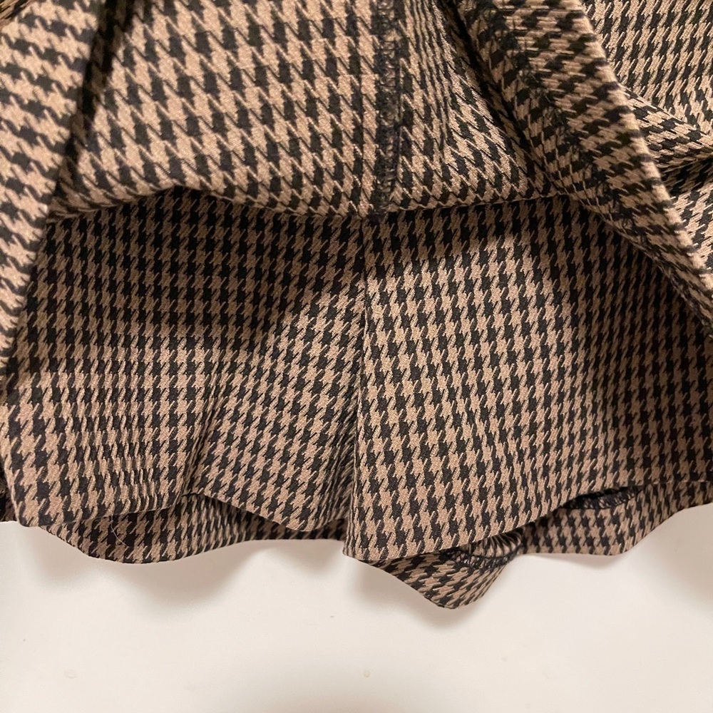 Zara Brown Houndstooth High Waist Tailored Skort Preppy Chic Academia Medium - Picture 5 of 11